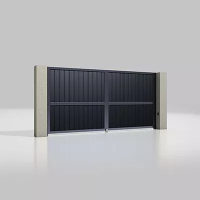 Автоматические распашные ворота из сэндвич-панелей 4000×2000 серии Prestige