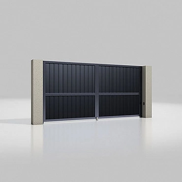Автоматические распашные ворота из сэндвич-панелей 4000×2000 серии Prestige Alutech
